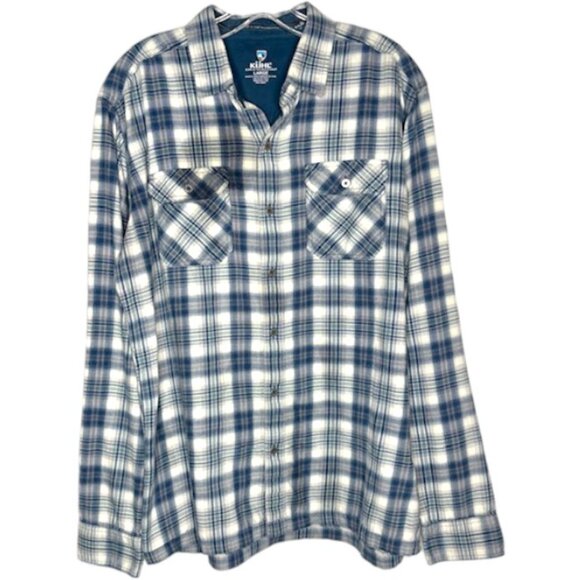 Kuhl DILLINGR™ Plaid Flannel Shirt Outdoor Workwear - Olive/Sage/Grey - L - Picture 1 of 9